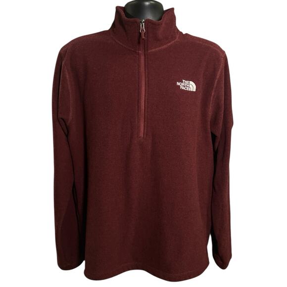 The North Face Men’s Glacier Quarter-Zip Pullover L Maroon‎ Burgundy NF0A3YR1789 - Picture 1 of 11